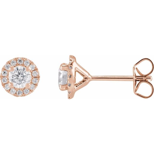 14K Rose Gold 3/4 CTW Lab-Grown Diamond Cocktail-Style Stud Earrings