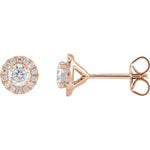 Load image into Gallery viewer, 14K Rose Gold 3/4 CTW Lab-Grown Diamond Cocktail-Style Stud Earrings
