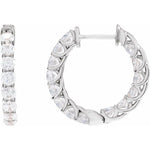 Load image into Gallery viewer, Sterling Silver 2 1/5 CTW Lab-Grown Diamond Inside-Outside 19.7 mm Hoop Earrings

