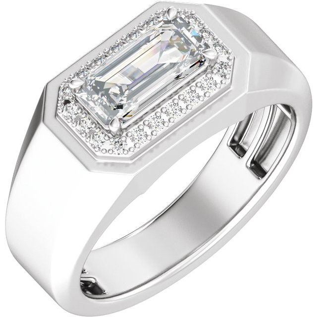 14K White Gold 1 3/4 CTW Lab-Grown Diamond Halo-Style Band