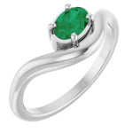 Load image into Gallery viewer, Sterling Silver Lab-Grown Emerald Ring
