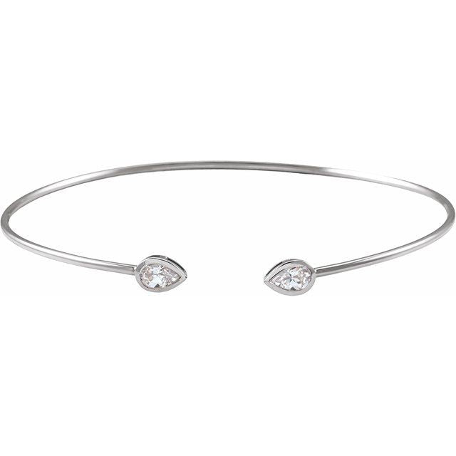 14K White 1 1/2 CTW Lab-Grown Diamond Bangle Bracelet