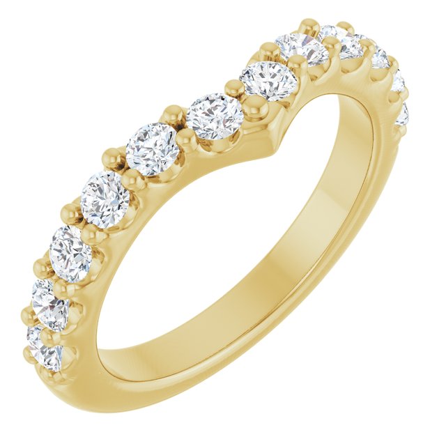 14K Yellow 3/4 CTW Natural Diamond Contour Band
