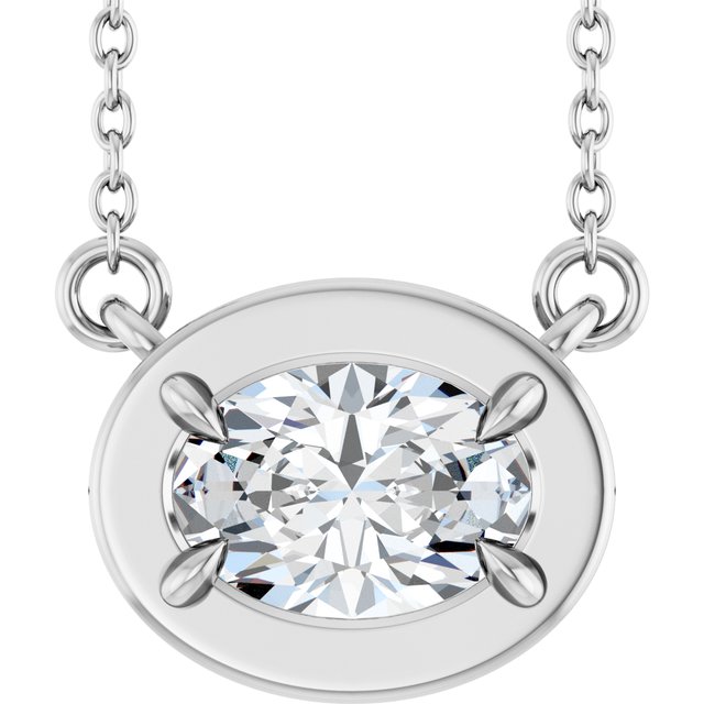 Sterling Silver 3/4 CT Lab-Grown Diamond 18" Necklace