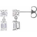 Load image into Gallery viewer, Sterling Silver 1 5/8 CTW Lab-Grown Diamond Two-Stone Earrings
