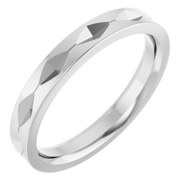 Continuum Sterling Silver Geometric Band Size 12
