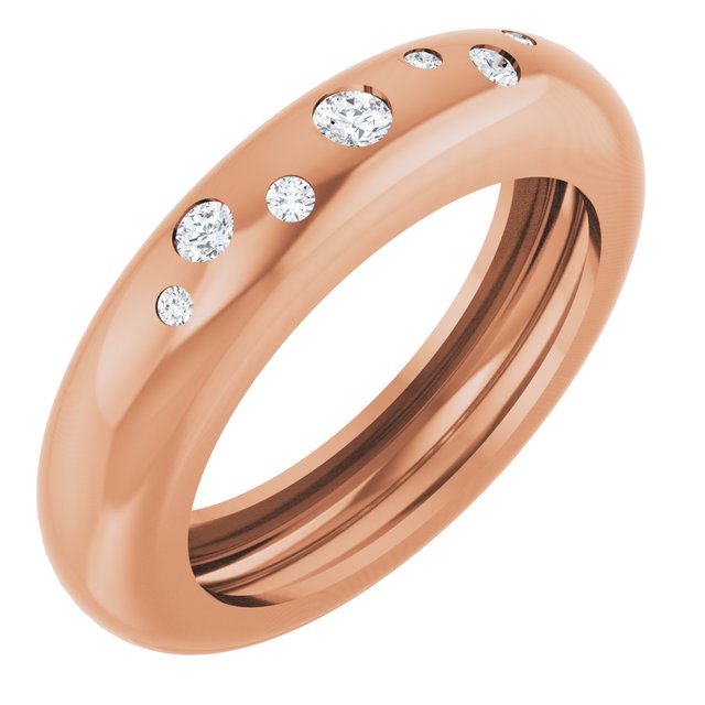 14K Rose Gold .08 CTW Natural Diamond Ring Size 4