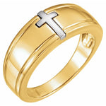 Load image into Gallery viewer, 14K Yellow/White Gold 7.6 mm Cross Band
