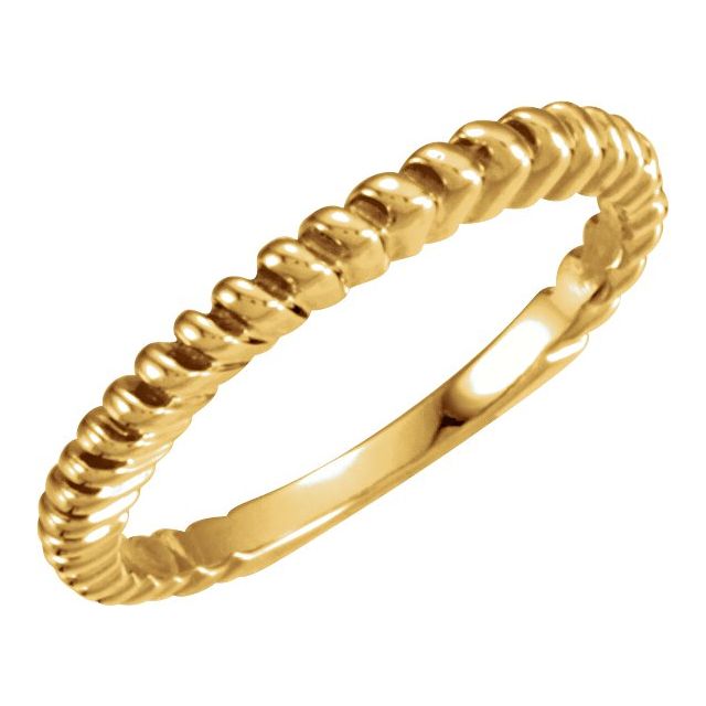 18K Yellow Gold 2 mm Twisted Rope Band