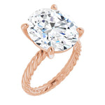 Load image into Gallery viewer, 18K Rose Gold 12x10 mm Oval Solitaire Engagement Ring Mounting  - Size 3.25
