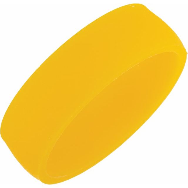 Yellow Silicone 7 mm Comfort-Fit Half Round Band Size 10