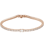 Load image into Gallery viewer, 14K Rose 3 CTW Lab-Grown Diamond Line 7" Bracelet
